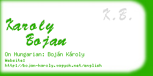 karoly bojan business card