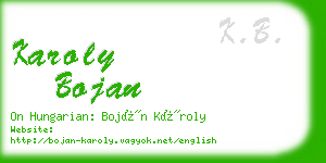 karoly bojan business card